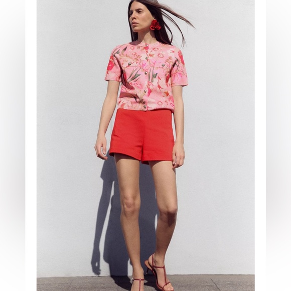 ZARA BLOGGERS FAV FLORAL PRINT KNIT TOP - Picture 4 of 8